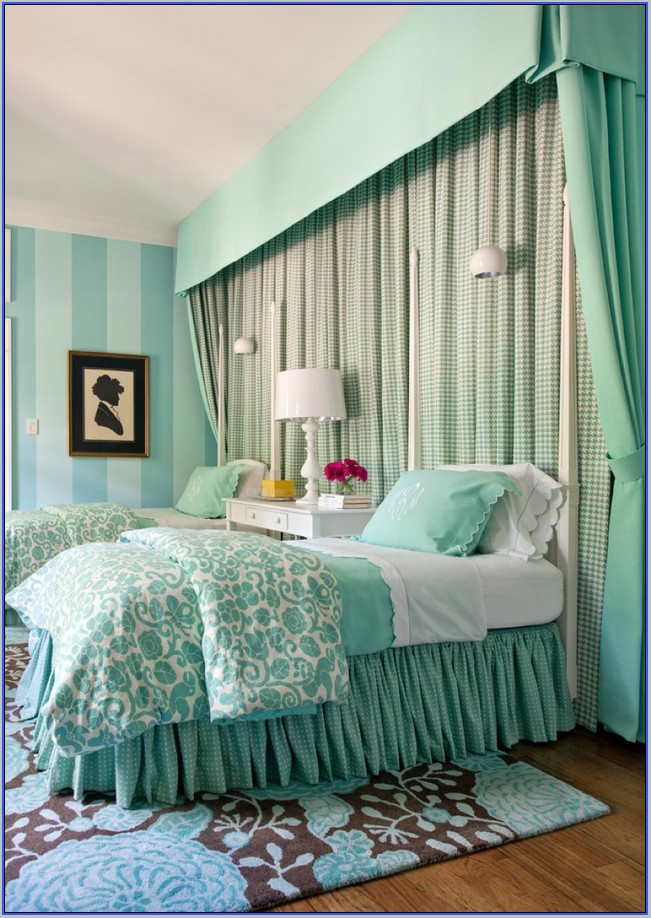 Mint Green And Pink Bedroom