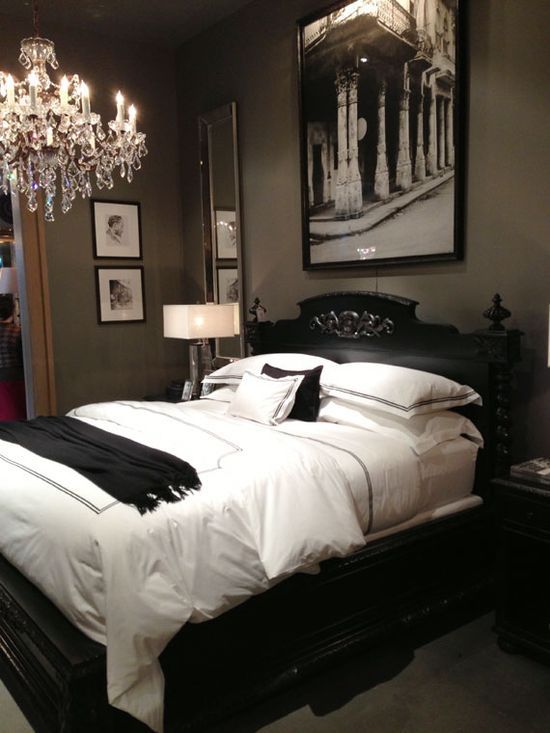 bedroom dark romantic stylish decoration
