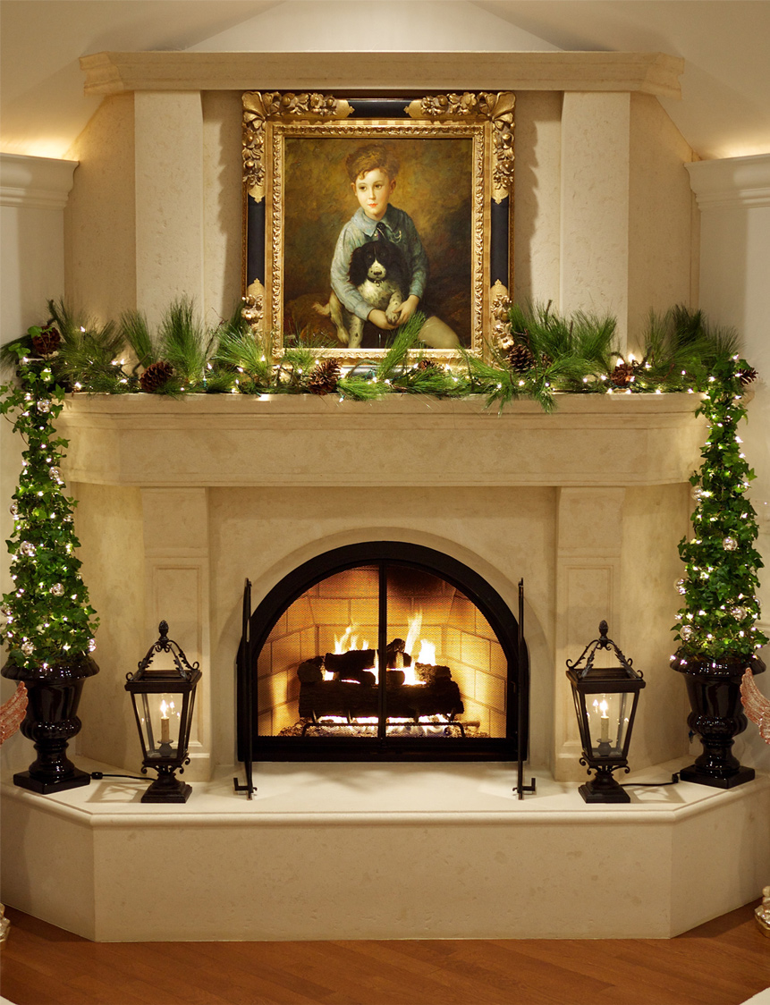 Cool Fireplace Mantel Christmas Decorating Ideas - Decoration Love
