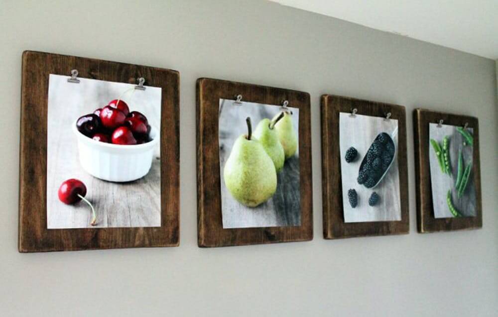 Rustic style for hanging photos with clip