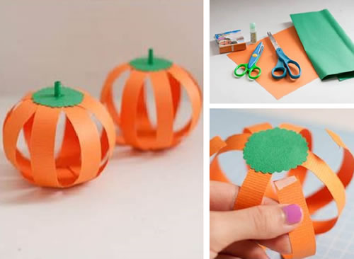 5 - Pumpkin with Colored Paper and Felt