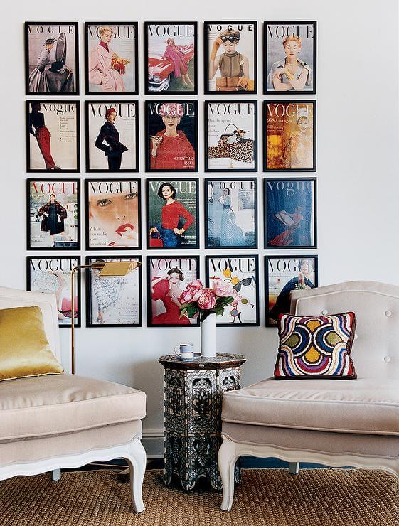 Decorate with magazine cover photos