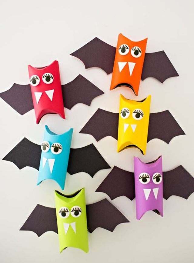 Halloween ornaments with paper rolls 16