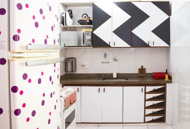 1 – Modify the cabinets with contact paper