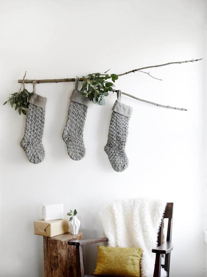 1. Socks hanging from branches