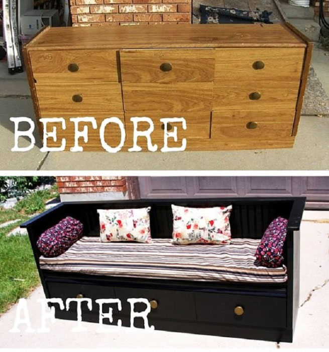 12. How to make a designer sofa from an old chest of drawers