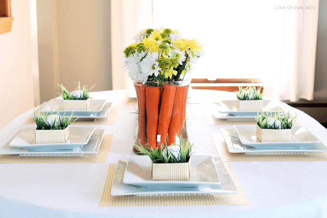 13. Arrangement with flowers and carrots