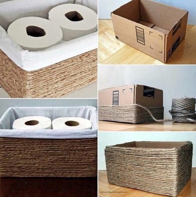 2. Wicker toilet paper basket