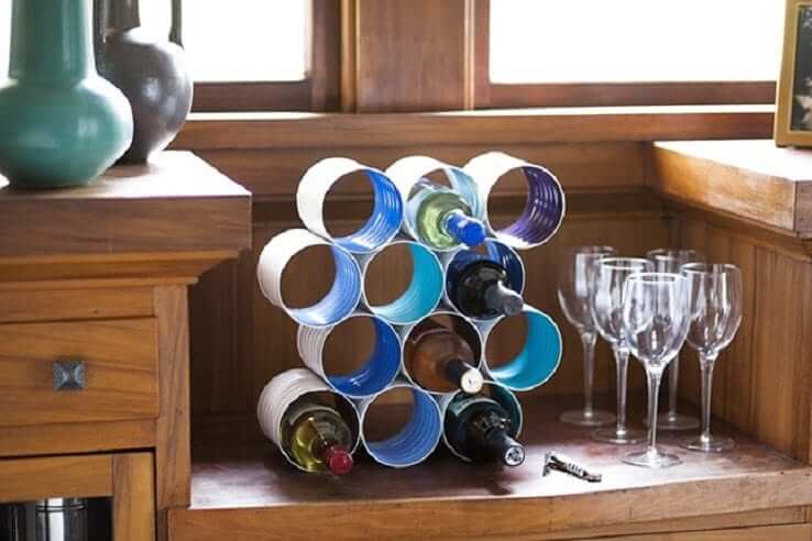 21. Wine rack with cans