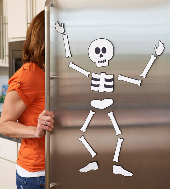 23. Skeleton magnet on the refrigerator