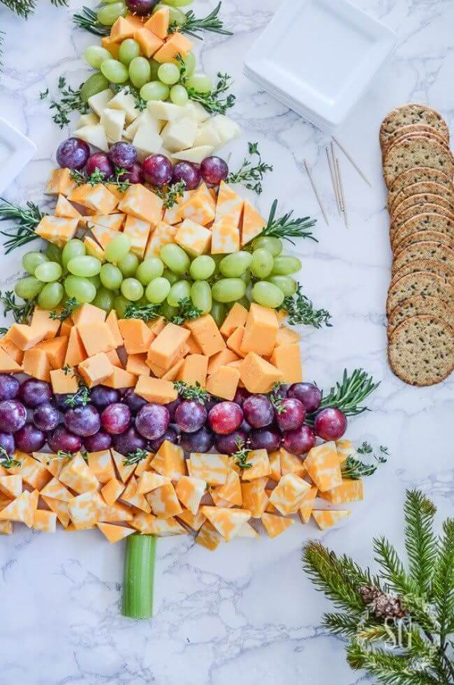 30. Tree with cheese and grapes
