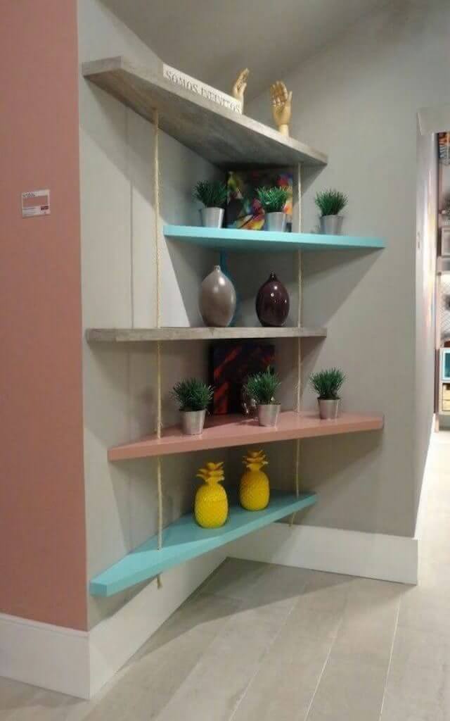 Coloured shelves