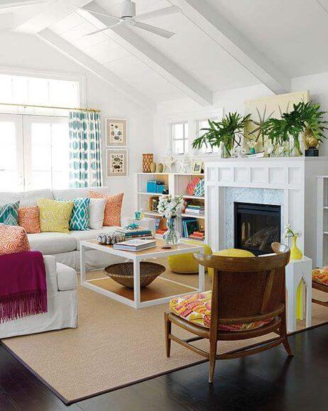32. A LIVING ROOM WITH TOUCHES OF COLOR