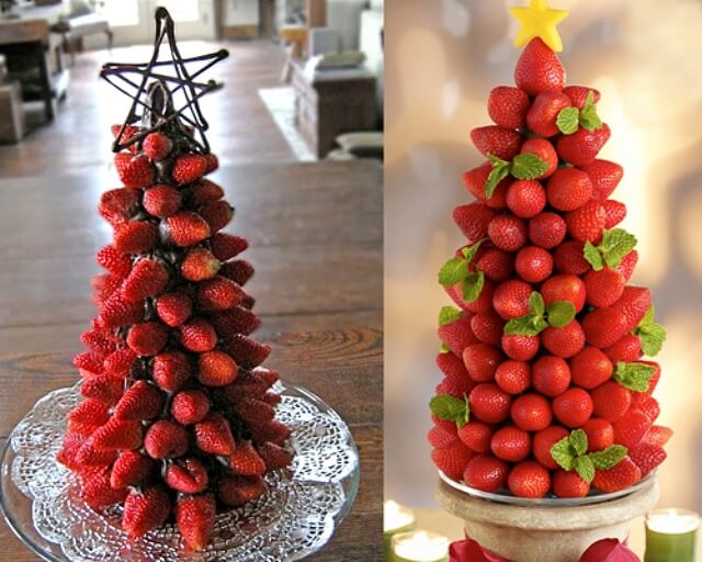 4- Christmas tree made of fruit