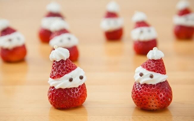 5- Strawberry and whipped cream Santa Claus
