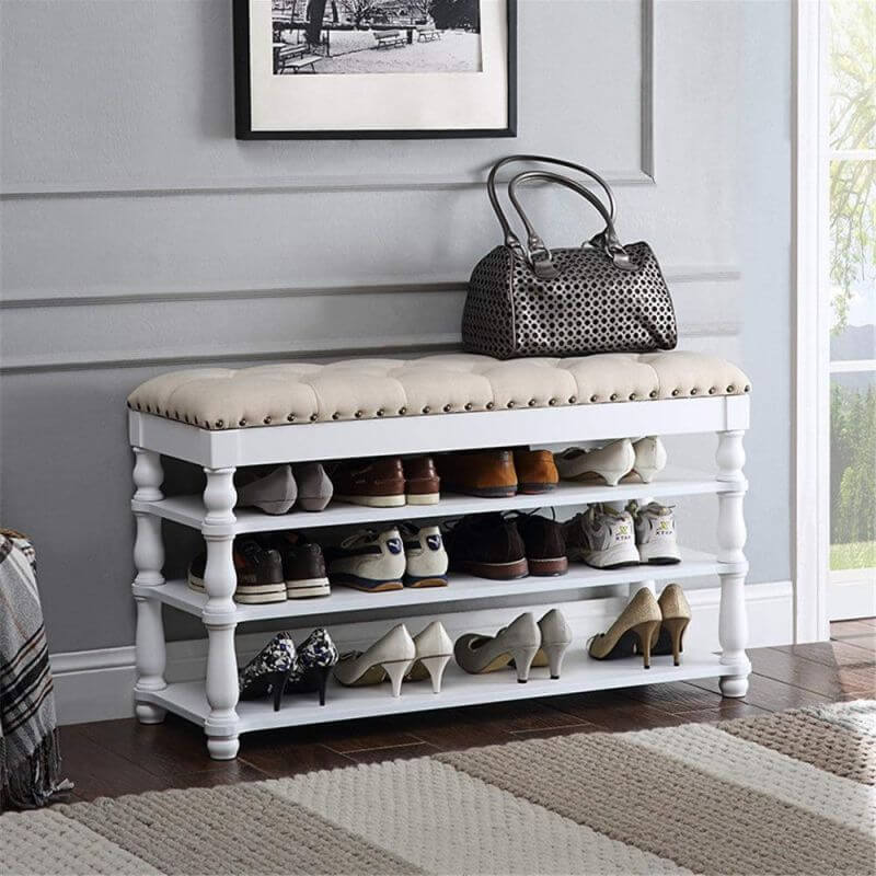 Bench for storing shoes