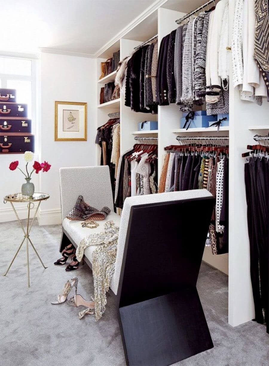 Closet with space for suitcases
