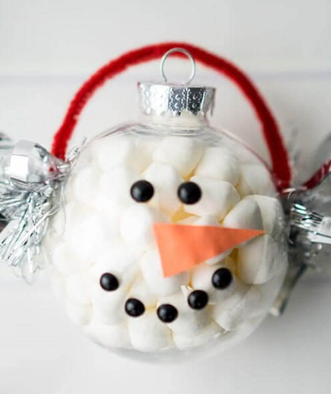 17– Snowman with marshmallow