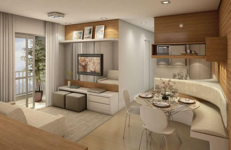 7- Integrated TV and Dining room