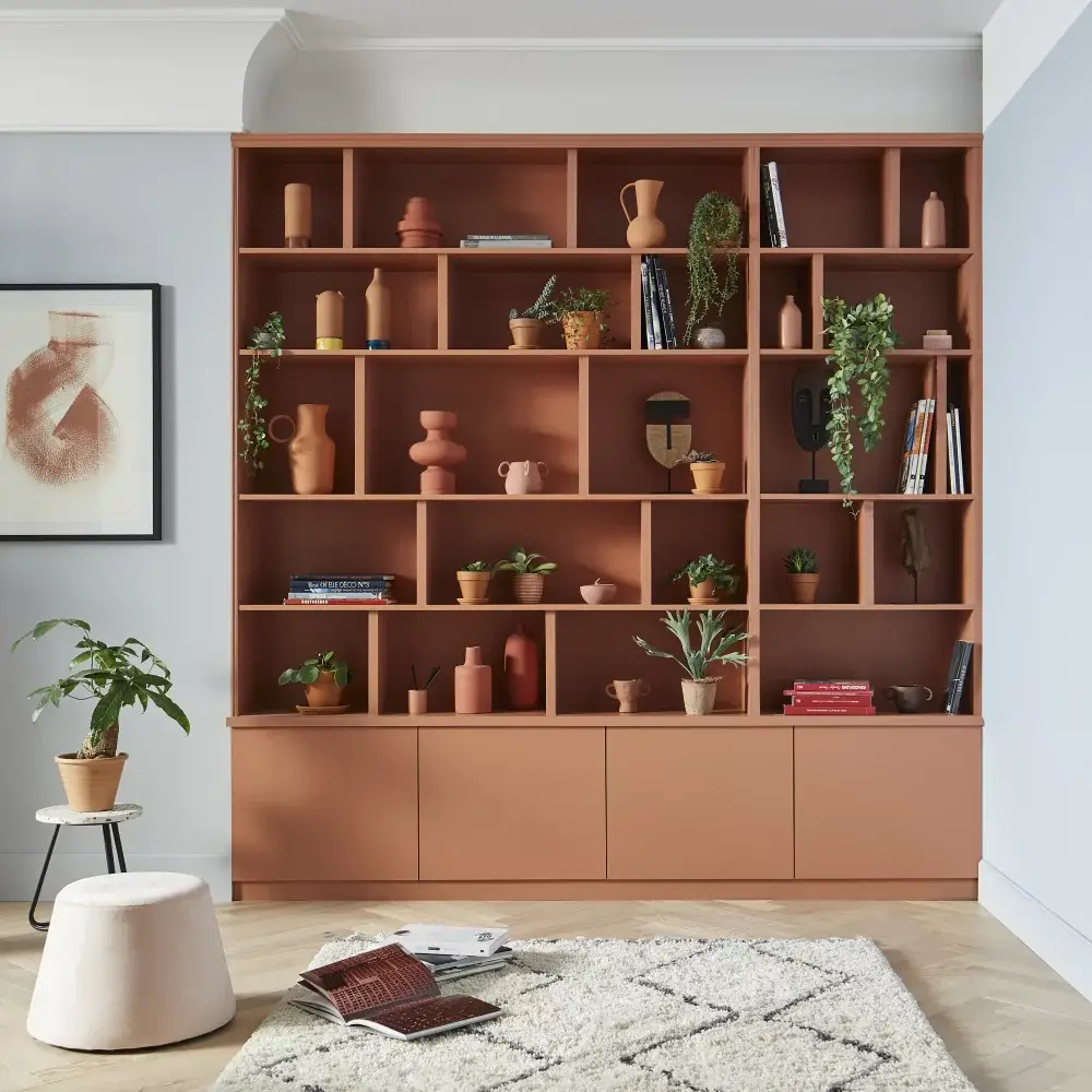 1- Terracotta for a trendy living room paint
