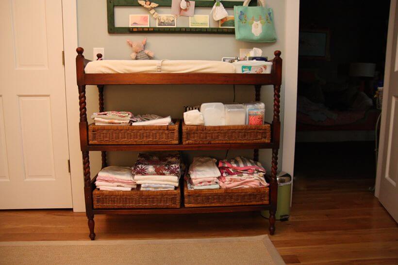 1. Changing tables with traditional baskets