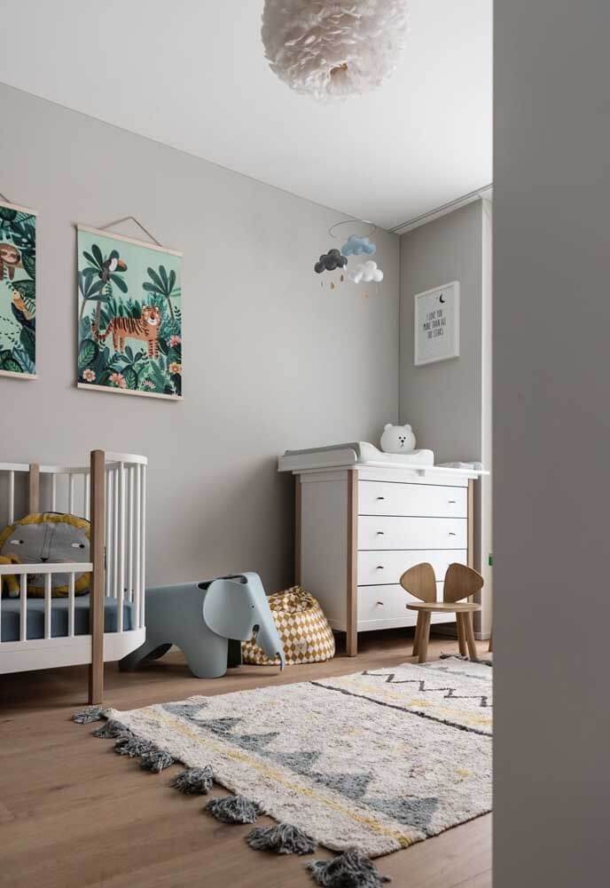 10. Gray baby room with light tones