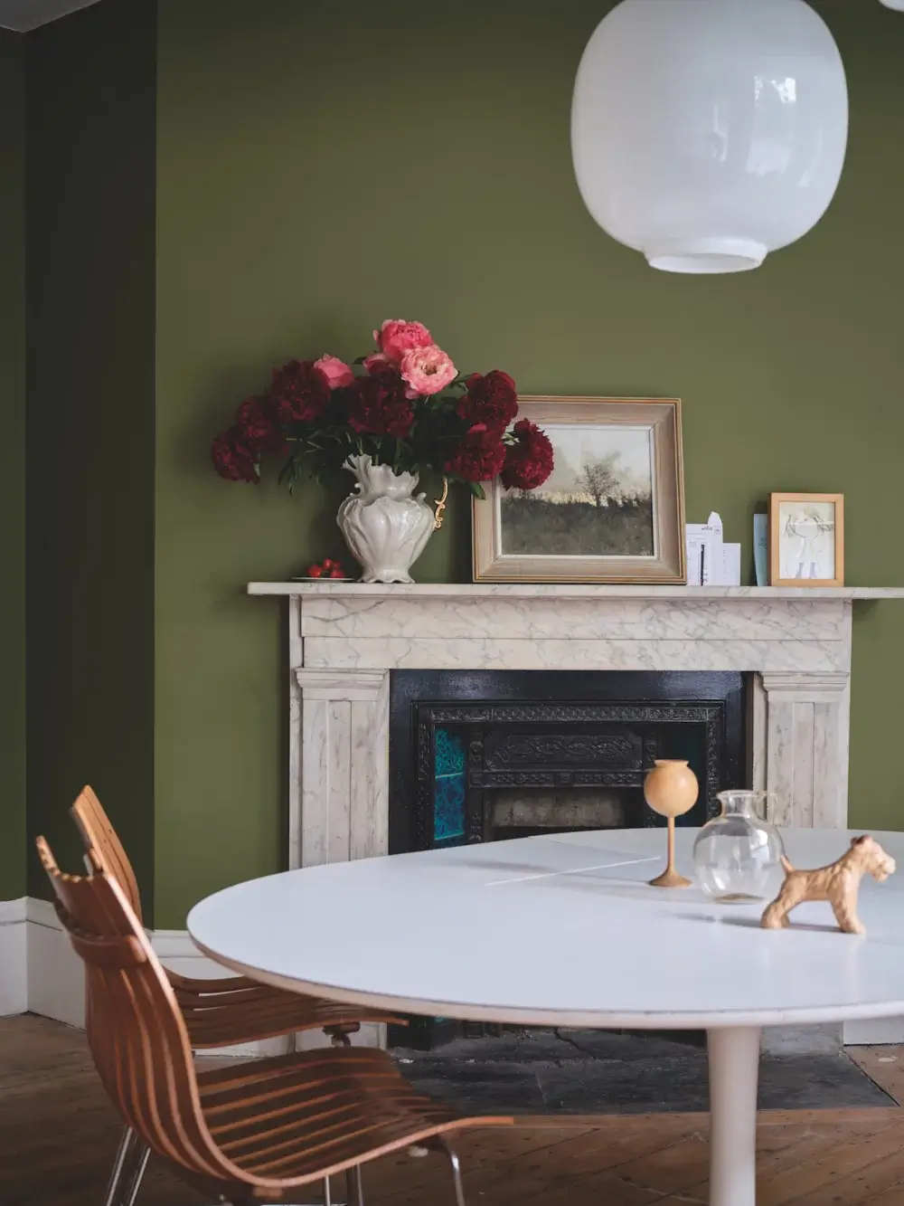 12- A khaki green painted living room