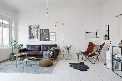 15- Nordic inspiration in a living room with white parquet