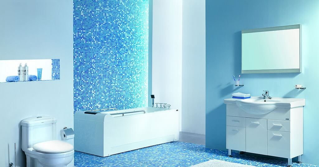 2- Blue tones for the bathroom