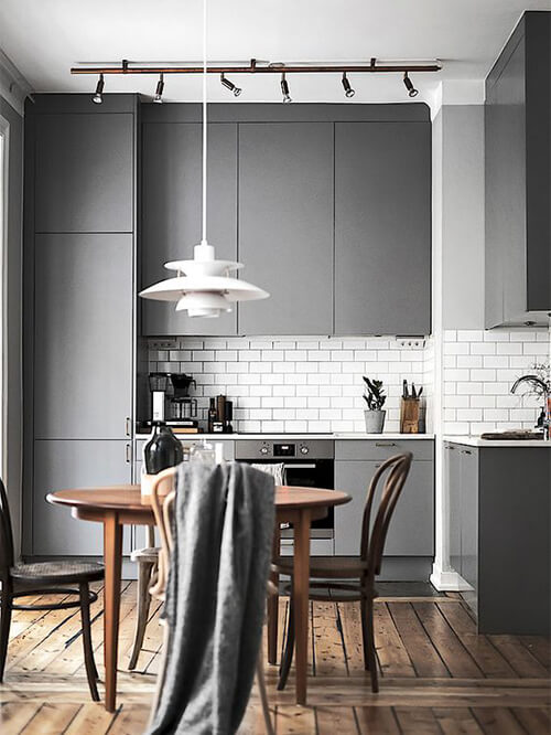 2- Paint your small kitchen gray