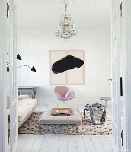 20- Scandinavian minimalism on a bleached parquet floor 