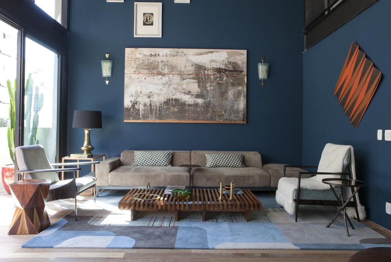 4- Blue tones for the living room