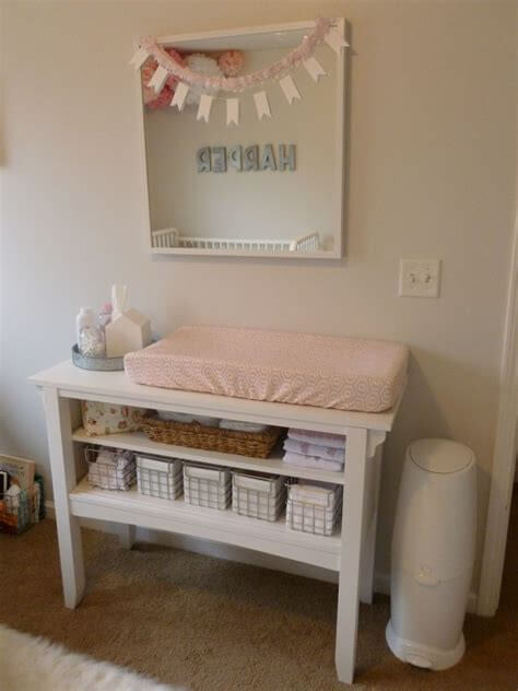5. A changing table with an entrance hall cabinet
