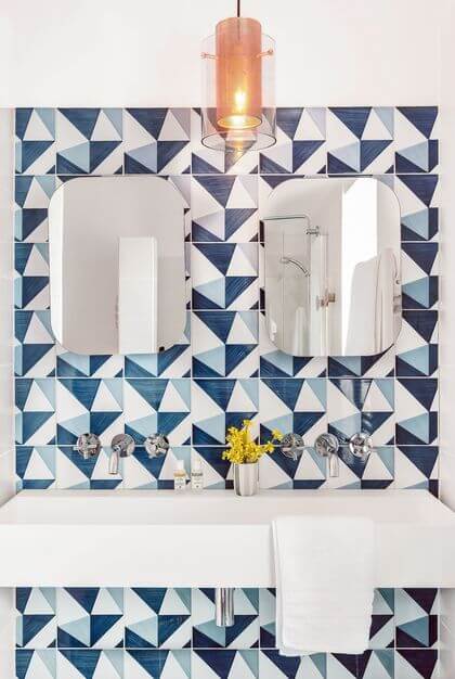 8- Decorative tiling sublimates an original bathroom