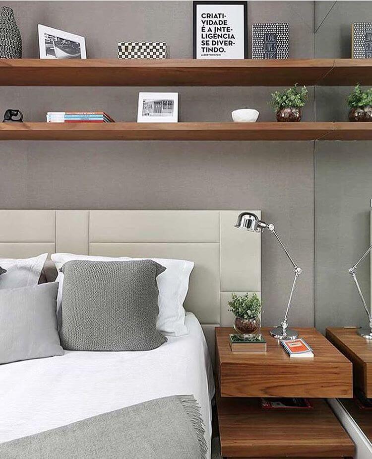 9. Gray room with wood colors