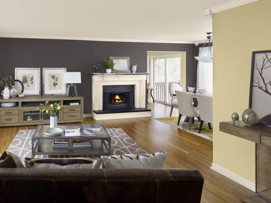 9– Use darker colors in a large room