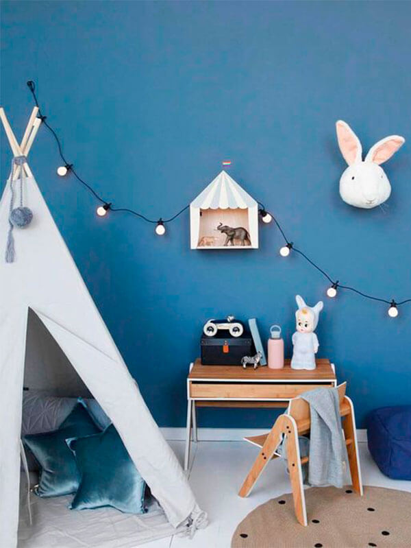 A blue children's bedroom